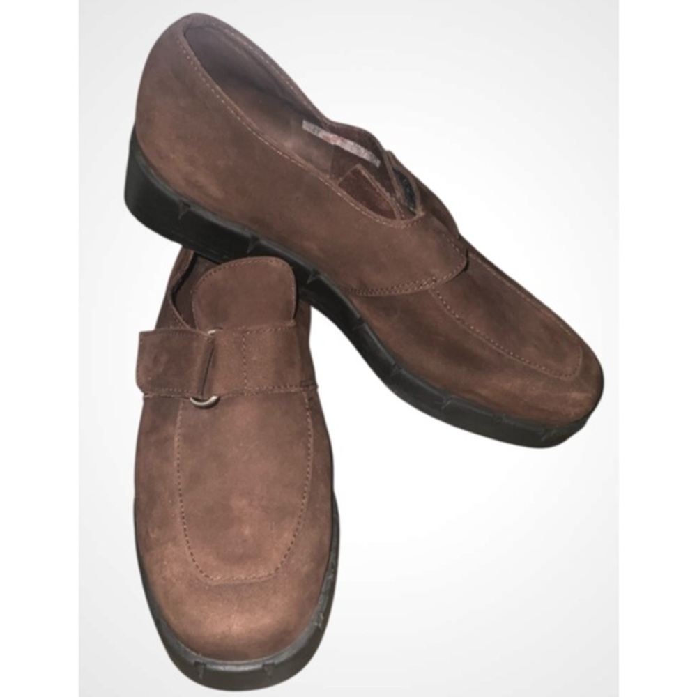 Arche Brown Leather Suede Rubber Sole Slip On Comfort Loafers Size 40 9-9.5